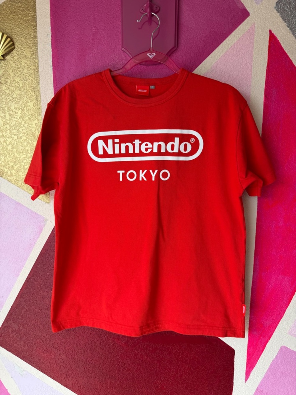 Nintendo Red Graphic Logo Tee with White Print